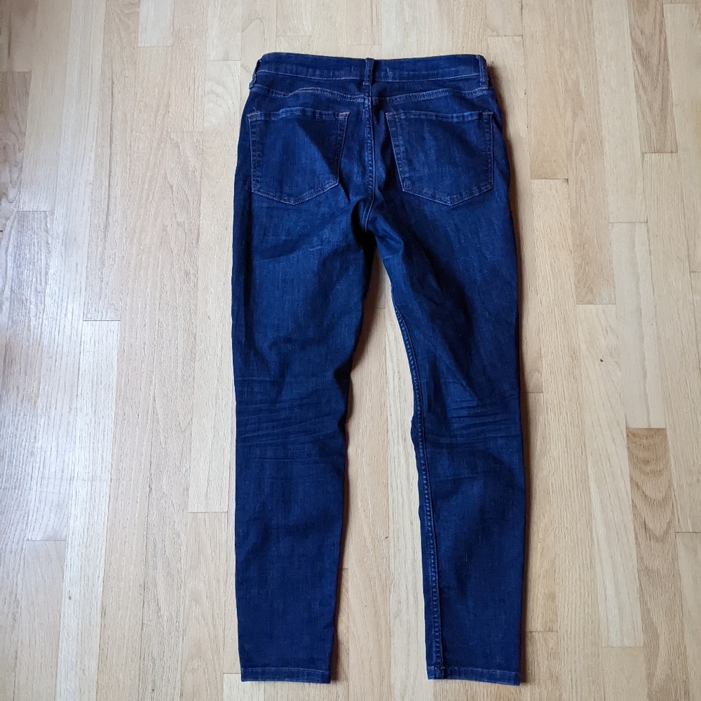 Free People Dark Wash High Rise Busted Knee Skinny Jeans Size 28 - Picture 2 of 5